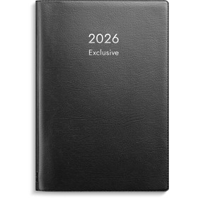 Burde taskukalenteri Exclusive musta muovikansi 2026 