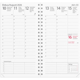 Burde taskukalenteri Interplano vuosipaketti suomi/ruotsi 2026 