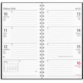 Burde taskukalenteri Master musta muovikansi 2026 