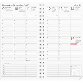 Burde taskukalenteri Plan vuosipaketti suomi/ruotsi 2026 