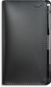 Burde taskukalenteri Plan musta keinonahka suomi/ruotsi 2026 