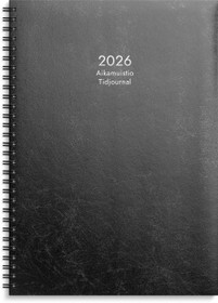 Burde pöytäkalenteri Aikamuistio musta keinonahkakansi 2026 