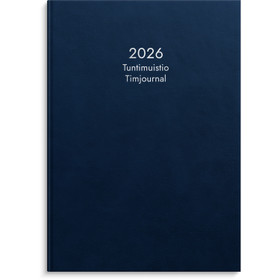 Burde pöytäkalenteri Tuntimuistio sininen keinonahkakansi 2026 