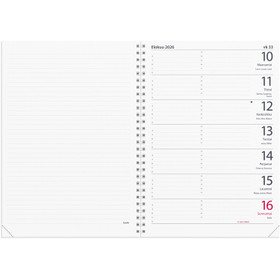Burde pöytäkalenteri Suuri viikkokalenteri musta keinonahkakansi 2026 