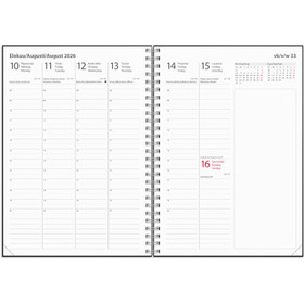 Burde pöytäkalenteri Business Textile musta 2026 