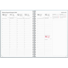 Burde pöytäkalenteri Business Textile sininen 2026 