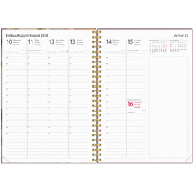 Burde pöytäkalenteri Business Story orvokki 2026 