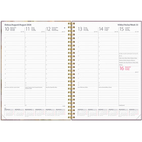 Burde pöytäkalenteri Weekly Story orvokki 2026 