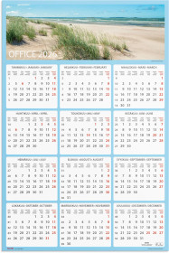 Burde taulukkokalenteri Seinälehti Office 2026