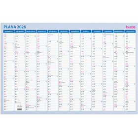 Burde taulukkokalenteri Seinälehti Plana 2026