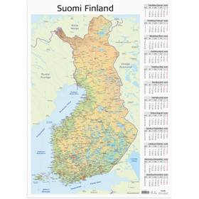 Burde taulukkokalenteri Seinälehti Suomen kartta 2026