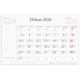 Burde pöytäkalenteri Hiirimatto kuukausikalenterilla refill 2026 