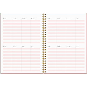 Burde pöytäkalenteri Life Planner Pink 2026 