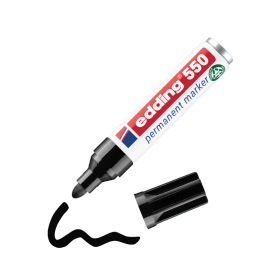 Huopakynä Edding 550 permanent 3-4 mm musta  10 kpl/pkt