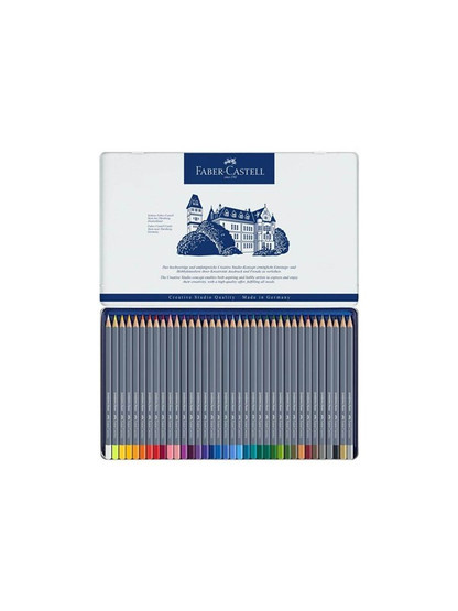 Akvarellikynä Faber-Castell Goldfaber Aqua 36 väriä metallirasia