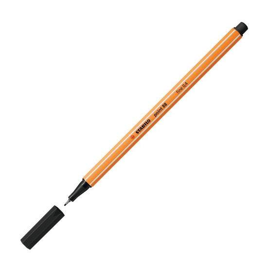 Kuitukärkikynä Stabilo Point 88 musta  10 kpl/pkt