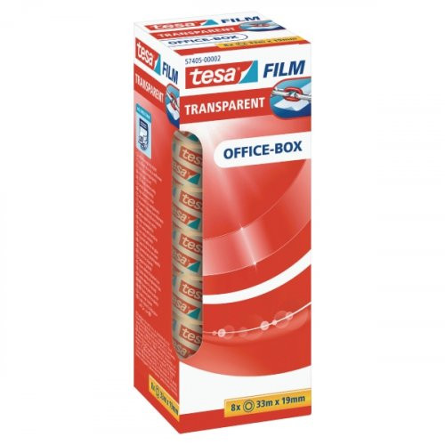 Toimistoteippi Tesafilm 19mm x 33m kirkas  8 rll/pkt