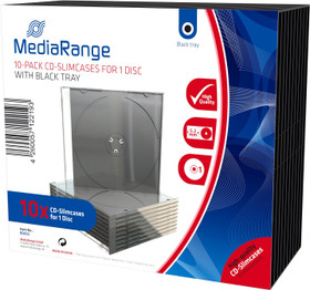 CD-kotelo slim musta/kirkas / 10 kpl