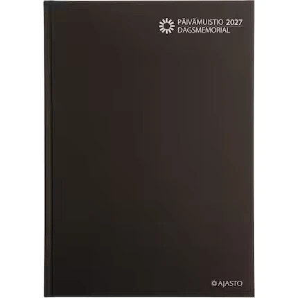 Ajasto pöytäkalenteri Päivämuistio 2027 sidottu musta