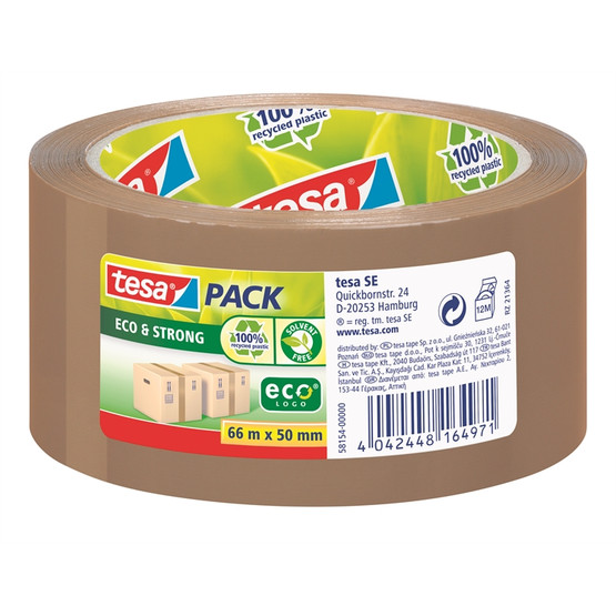 Pakkausteippi Tesapack eco&strong 66mx50mm ruskea  6 rll/pkt