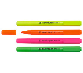 Korostuskynä Centropen 8722 keltainen  10 kpl/pkt