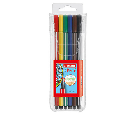 Kuitukärkikynä Stabilo Pen 68 värilajitelma 6 väriä