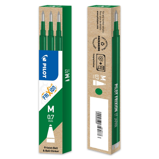 Vaihtosäiliö Pilot Frixion 0,7 mm vihreä  3 kpl/ras   4 ras/pkt