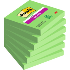 Viestilappu Post-it 654 Super Sticky 76x76mm vihreä  6 lehtiötä / pkt