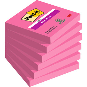 Viestilappu Post-it 654 Super Sticky 76x76mm pinkki 6 lehtiötä / pkt