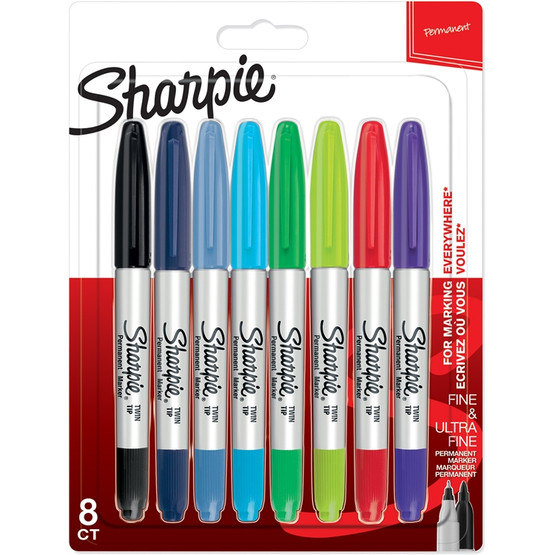 Kuitukärkikynä Sharpie Twin Tip värilajitelma  8 väriä