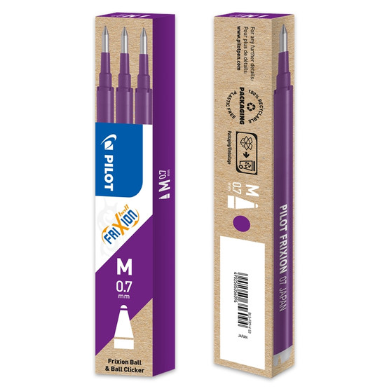 Vaihtosäiliö Pilot Frixion 0,7 mm lila  3 kpl/ras  4 ras/pkt