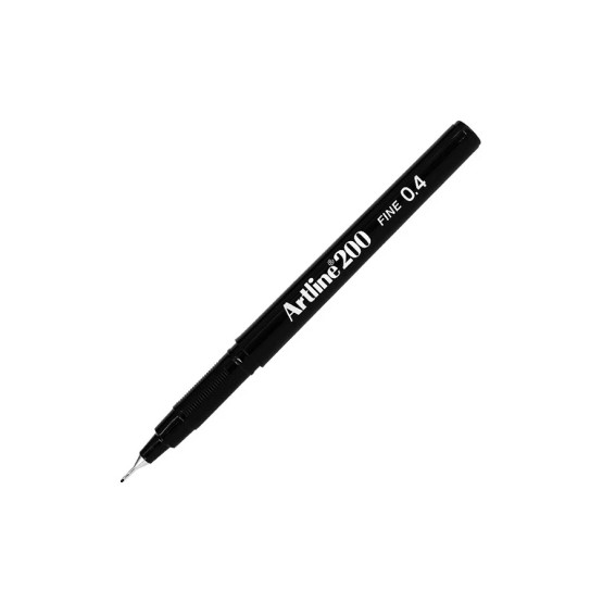 Kuitukynä Artline 200 0.4mm musta  24 kpl/pkt