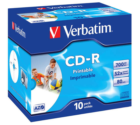 CD-R levy Verbatim 700MB 52x tulostettava, jewelcase / 10 kpl
