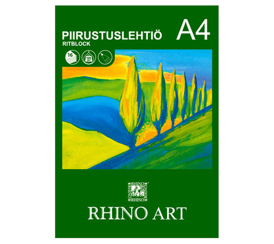 Piirustuslehtiö Rhino Art A4/16 120G  10 kpl/pkt