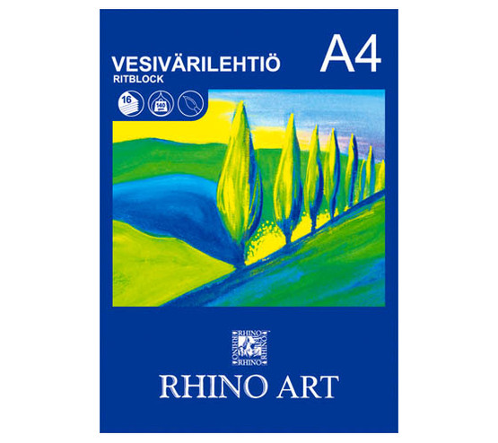 Vesivärilehtiö Rhino Art A4/16 140G  10 kpl/pkt