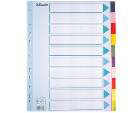 Välilehti A4 Maxi 10-osainen värillistä muovia  10 srj/pkt