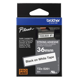 Brother P-Touch TZe-S261 36mm musta/valkoinen strong