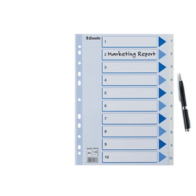 Numerohakemisto A4 muovi 10-osainen 1-10    10 srj/pkt