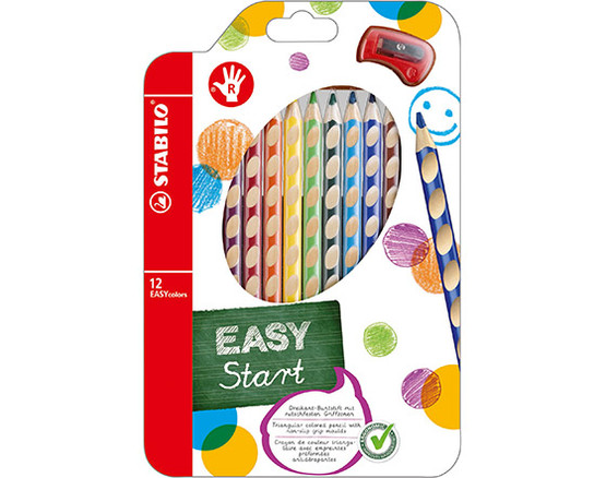 Värikynä Stabilo Easycolors oikeakätiselle 12 väriä