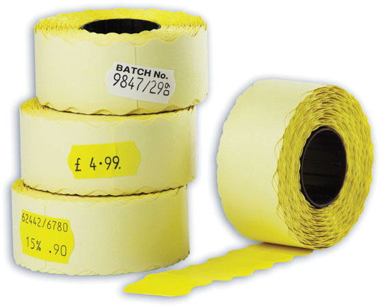 Etiketti hinnoittelijaan 26x16mm keltainen irtoava / 10 rll