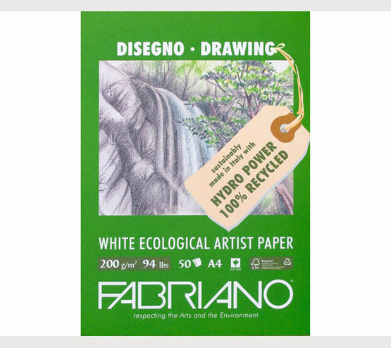 Piirustuspaperilehtiö Fabriano A4/50 200G  5 kpl/pkt