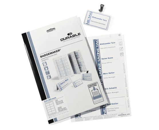 Nimikortti Durable 1453 75x40mm tulostettava / 240 