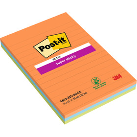 Viestilappu Post-it Super Sticky 102x152mm viivoitettu 3 kpl / pkt