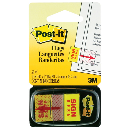 Teippimerkki Post-it index allekirjoitus 