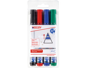 Valkotaulukynä Edding 363 viisto 1-5 mm värilajitelma 4 väriä