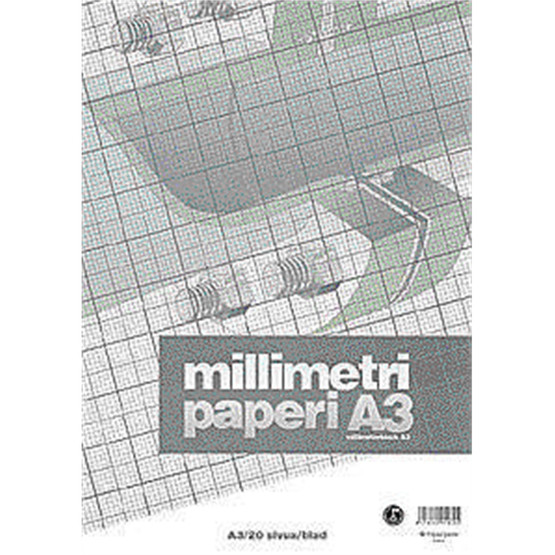 Millimetripaperilehtiö A3/20