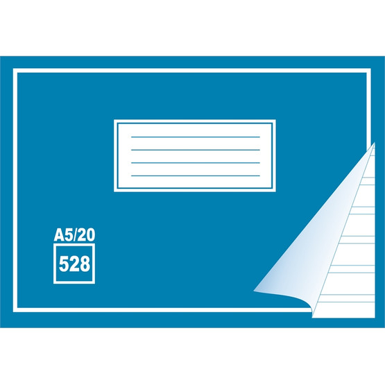 Kirjoitusvihko 528 A5/20 kaksoisviivat  20 kpl/pkt