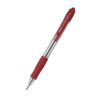 Kuulakärkikynä Pilot Super Grip fine punainen  12 kpl/pkt