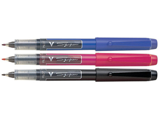 Kuitukärkikynä Pilot V Sign Pen sininen  12 kpl/pkt