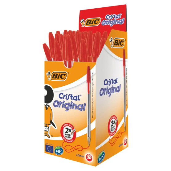 Kuulakärkikynä Bic Cristal punainen medium arkistokelpoinen 50 kpl/pkt